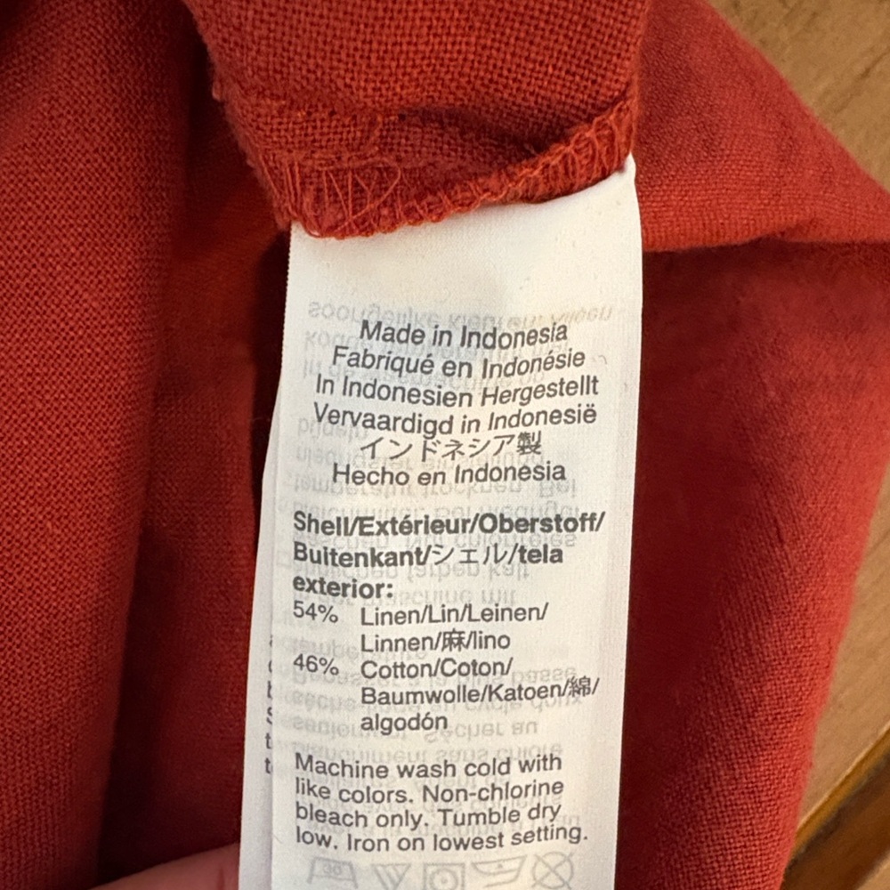 Madewell Linen Brick Red Jumpsuit Size 6 - Picture 10 of 11